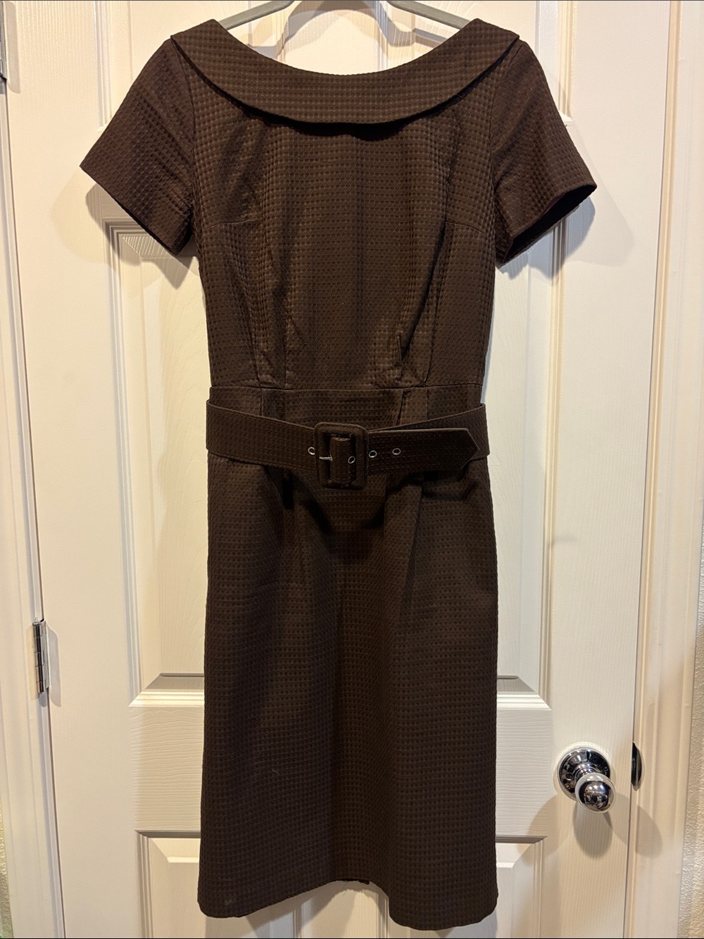 Isaac Mizrahi Chocolate Brown Belted Midi Dress